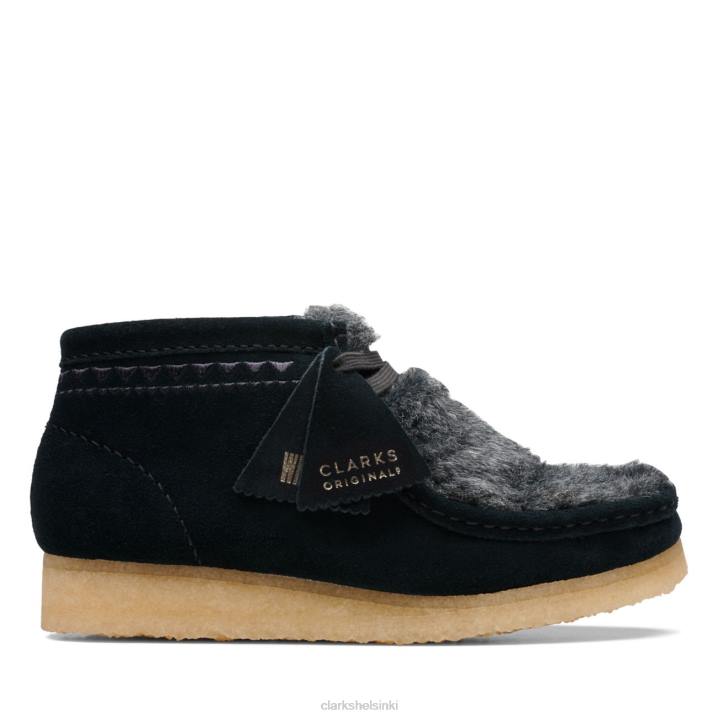 wallabee boot musta intressi clarks musta kiinnostus Clarks sukupuolineutraali 2DHN6069 musta korko