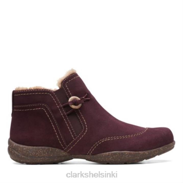 clarks rosevilleaster burgundinen mokka Clarks sukupuolineutraali 2DHN4154 viininpunainen mokka