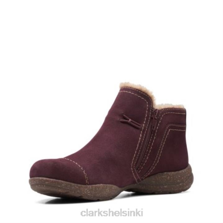 clarks rosevilleaster burgundinen mokka Clarks sukupuolineutraali 2DHN4154 viininpunainen mokka