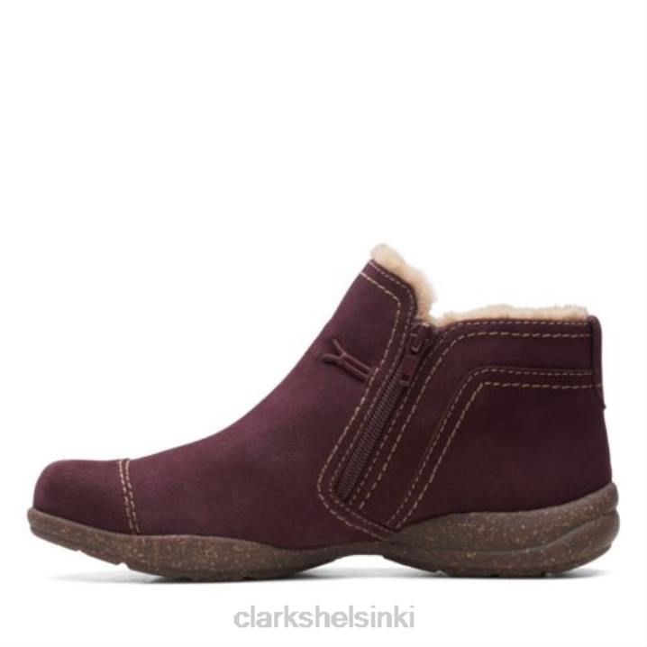 clarks rosevilleaster burgundinen mokka Clarks sukupuolineutraali 2DHN4154 viininpunainen mokka