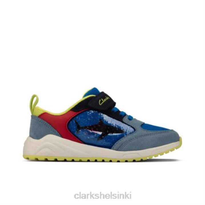 aeon flex jnr f fit clarks kirkkaan sininen yhdistelmä Clarks sukupuolineutraali 2DHN4957 kirkkaan sininen yhdistelmä