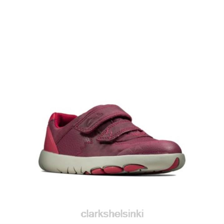 clarks rex quest inf f fit berry combi Clarks sukupuolineutraali 2DHN4722 marja yhdistelmä