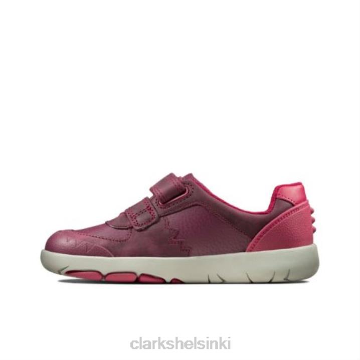 clarks rex quest inf f fit berry combi Clarks sukupuolineutraali 2DHN4722 marja yhdistelmä