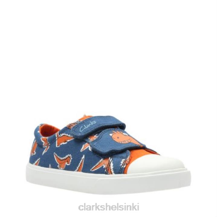 clarks sininen kangas print tricer roar inf g fit Clarks sukupuolineutraali 2DHN5001 sininen kangasprintti
