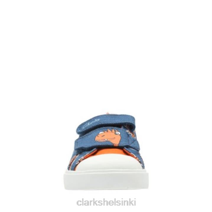 clarks sininen kangas print tricer roar inf g fit Clarks sukupuolineutraali 2DHN5001 sininen kangasprintti