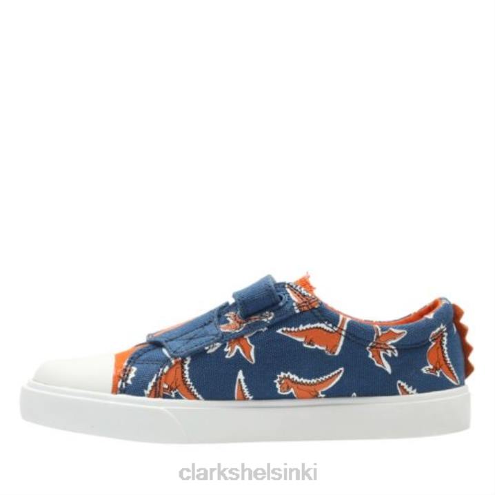clarks sininen kangas print tricer roar inf g fit Clarks sukupuolineutraali 2DHN5001 sininen kangasprintti
