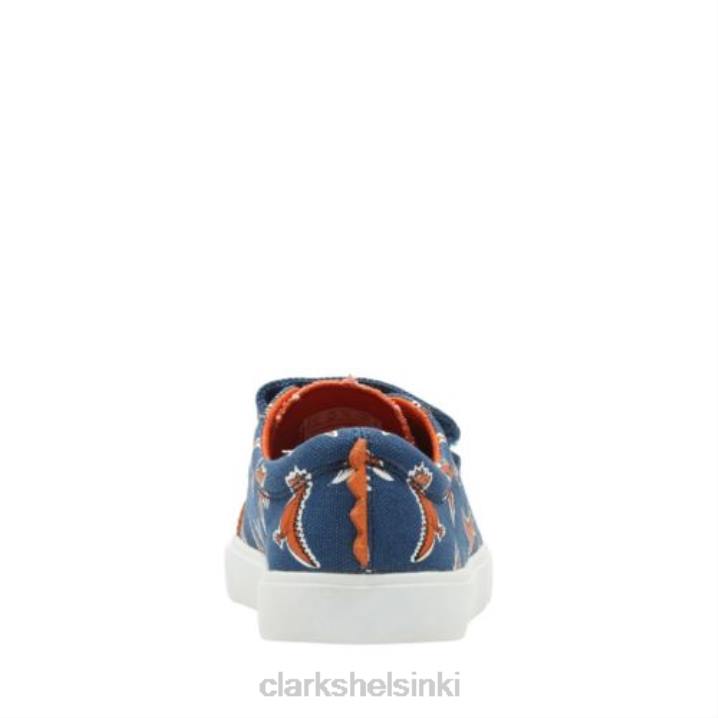 clarks sininen kangas print tricer roar inf g fit Clarks sukupuolineutraali 2DHN5001 sininen kangasprintti
