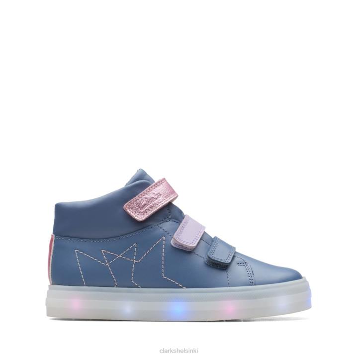 flare show kid light blue leather clarks light blue leather Clarks sukupuolineutraali 2DHN5733 vaaleansininen nahka