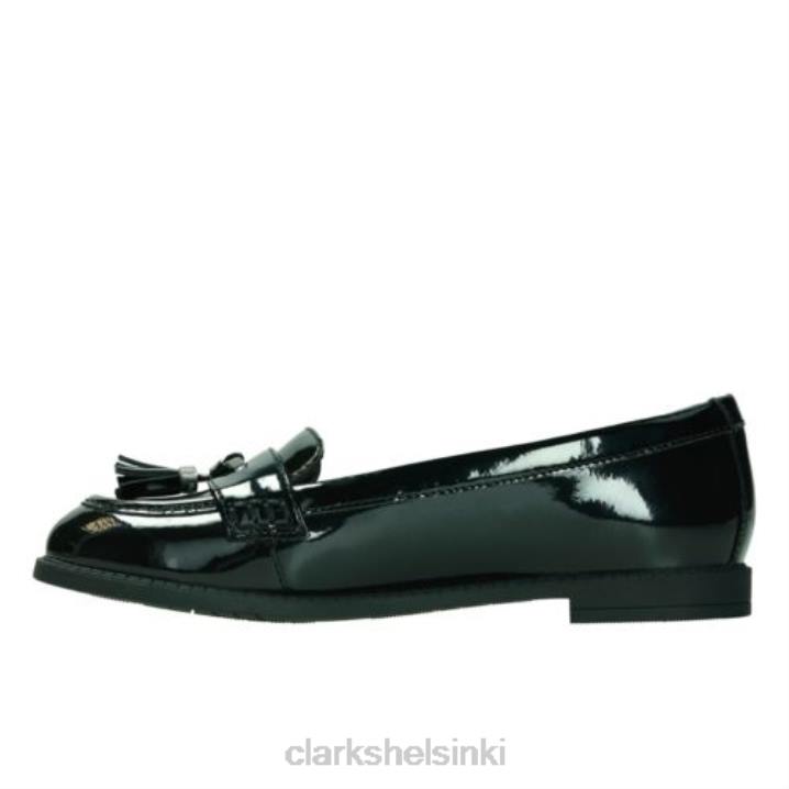 musta patentoitu clarks preppy edge snr-f fit Clarks sukupuolineutraali 2DHN4683 musta patentti