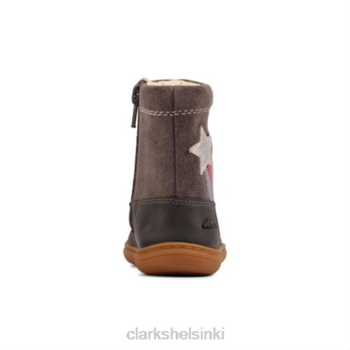 tummanharmaa nahka clarks flash shine inf g fit Clarks sukupuolineutraali 2DHN4571 tummanharmaa nahka