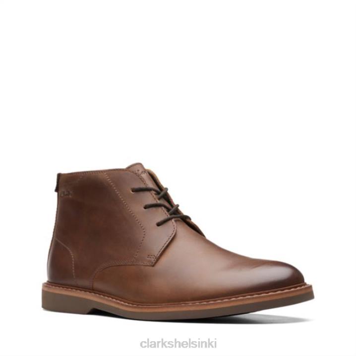 atticus lt mid dark tan nahka clarks dark tan nahka Clarks sukupuolineutraali 2DHN6783 tummanruskea nahka