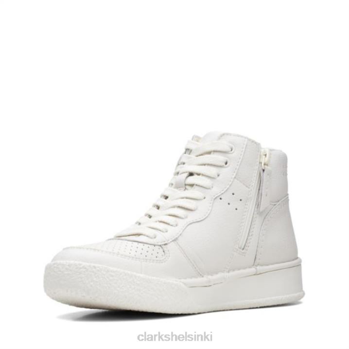 clarks valkoinen nahkainen askartelukuppi mid Clarks sukupuolineutraali 2DHN6009 valkoista nahkaa