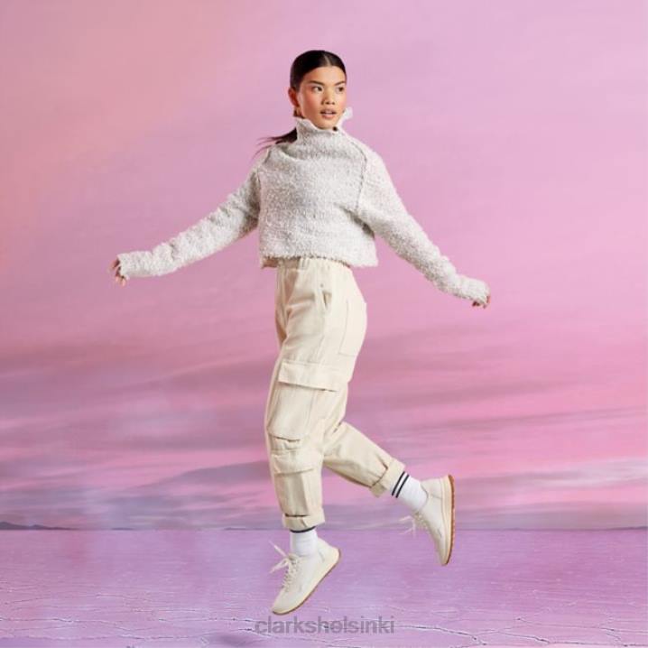 luonnonvalkoinen nahka dash lite lo off white leather clarks Clarks sukupuolineutraali 2DHN6084 luonnonvalkoista nahkaa