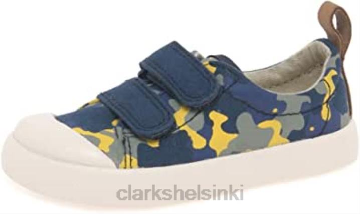 clarks halcy korkeat pojat first canvas shoes navy camo Clarks lapset 2DHN259