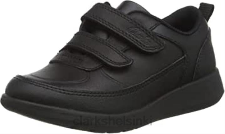 black clarks pojan scape flare t leveät koulupukukengät Clarks lapset 2DHN931 musta nahka