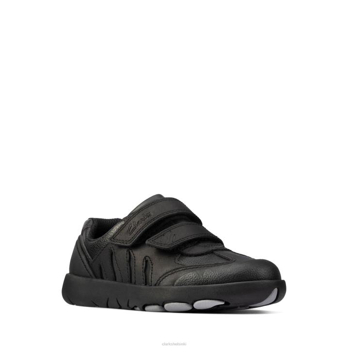 musta nahka clarks rex stride k Clarks lapset 2DHN3832 musta nahka