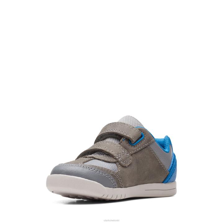 clarks grey/blue rex play t Clarks lapset 2DHN3849 harmaa/sininen