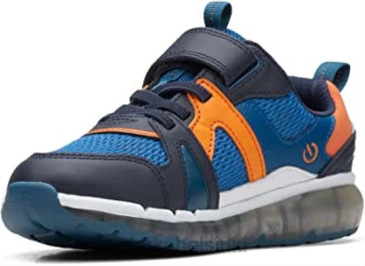 clarks kipinä flash ko sininen materiaalien yhdistelmä pojat kouluttajat child Clarks lapset 2DHN480