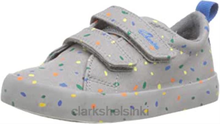 clarks boy's foxing print k tennarit harmaa kangas Clarks lapset 2DHN226 harmaa kangas