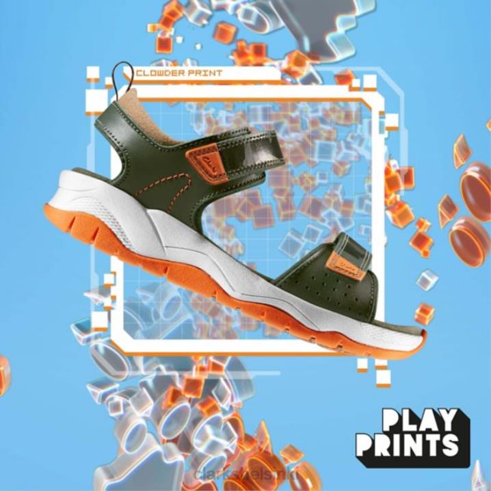 clarks khaki combi c lowder print kid khaki combi Clarks lapset 2DHN6889 khaki yhdistelmä