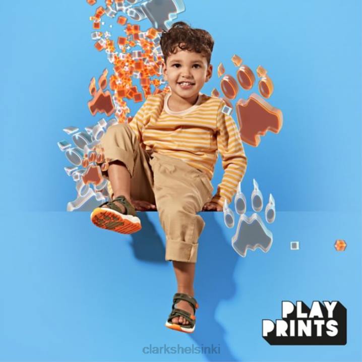 clarks khaki combi c lowder print kid khaki combi Clarks lapset 2DHN6889 khaki yhdistelmä