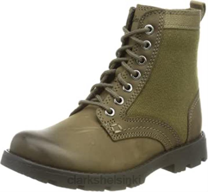 clarks boy's Heath chard t mid calf boot khaki nahka Clarks lapset 2DHN1458 khaki nahkaa