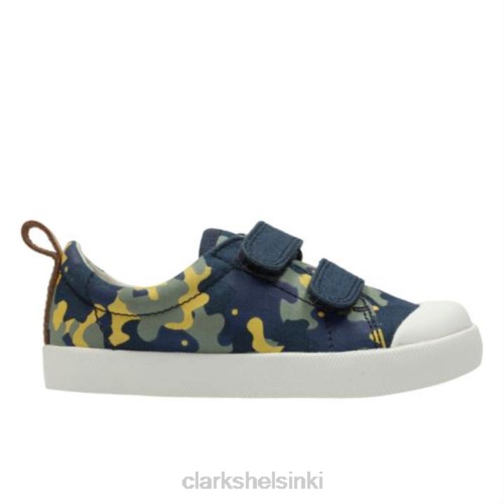 clarks halcy korkea fst g istuu laivasto camo Clarks lapset 2DHN4826 laivaston naamio