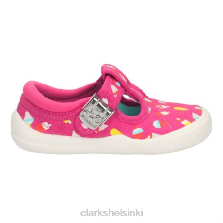 clarks hot pink kangas briley bow fst e fit Clarks lapset 2DHN4593 kuuma pinkki kangas