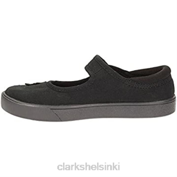 unisex lasten hopper go balettikoulukengät leveät mustat kankaiset clarks Clarks lapset 2DHN2606 musta leveä kangas