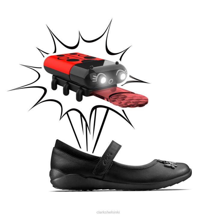 clarks musta nahka elinvoimainen trail kid musta nahka Clarks lapset 2DHN5857 musta nahka