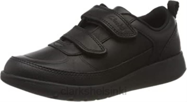 black clarks scape flare y yhtenäinen mekko kenkä lapsi Clarks lapset 2DHN2728 musta nahka musta nahka