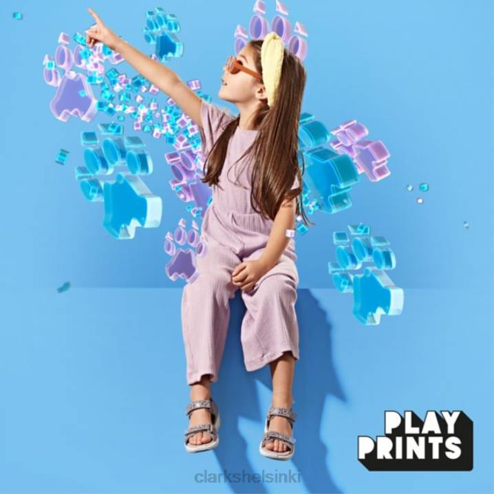 c matalampi printti kid harmaa/pinkki clarks harmaa/pinkki Clarks lapset 2DHN6871 harmaa/vaaleanpunainen