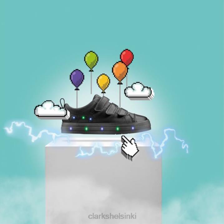 flare kirkas lapsi musta nahka musta nahka clarks Clarks lapset 2DHN5854 musta nahka