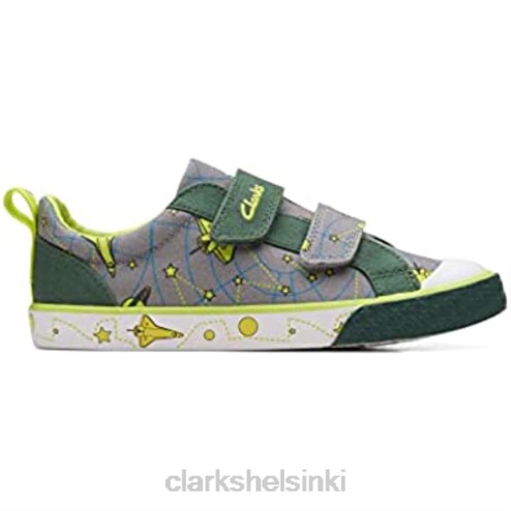 foxing lo kid tekstiilikangas harmaa clarks Clarks lapset 2DHN2700
