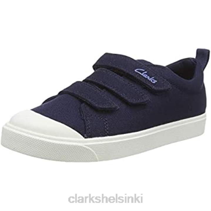 sininen laivastonsininen kangas laivastonsininen kangas clarks unisex lasten kaupunkitunnelma k matalat tennarit Clarks lapset 2DHN923 sininen navy canvas laivastonsininen kangas