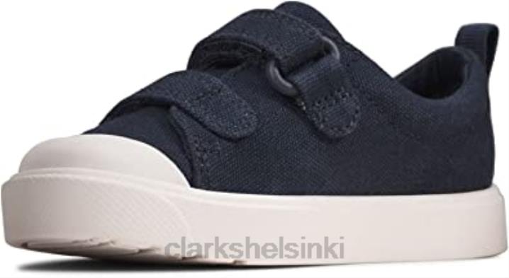 unisex kid's city kirkkaat t matalat tennarit laivastonsiniset canvas clarks Clarks lapset 2DHN2678 laivastonsininen kangas