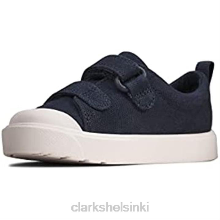 unisex kid's city kirkkaat t matalat tennarit laivastonsiniset canvas clarks Clarks lapset 2DHN2678 laivastonsininen kangas