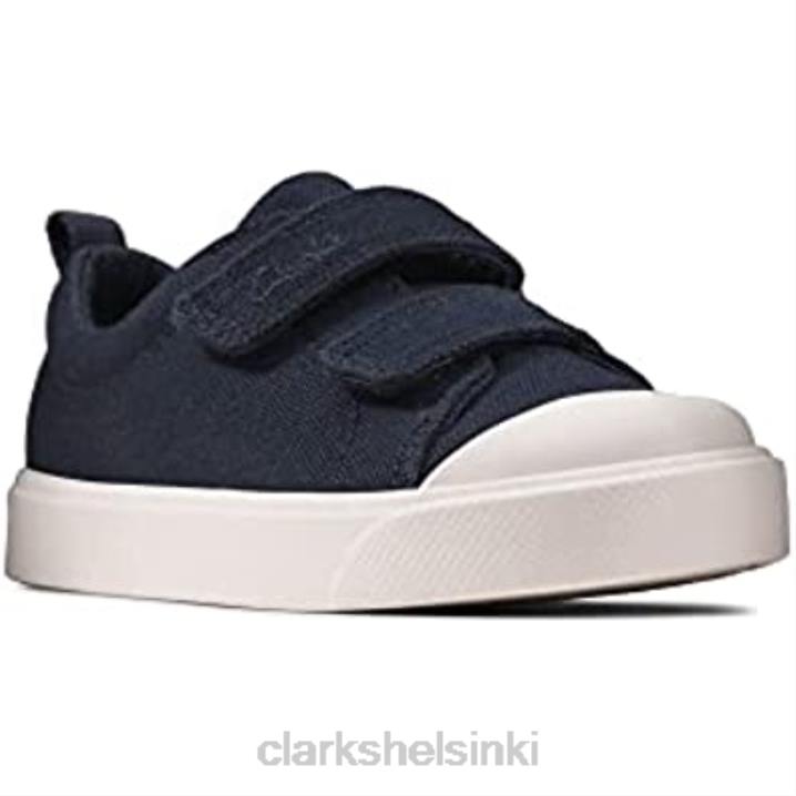 unisex kid's city kirkkaat t matalat tennarit laivastonsiniset canvas clarks Clarks lapset 2DHN2678 laivastonsininen kangas