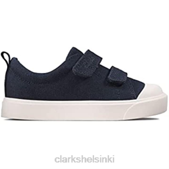 unisex kid's city kirkkaat t matalat tennarit laivastonsiniset canvas clarks Clarks lapset 2DHN2678 laivastonsininen kangas