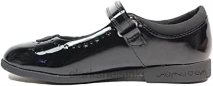 clarks magic step bar kid patentti kengät musta patentti Clarks lapset 2DHN34