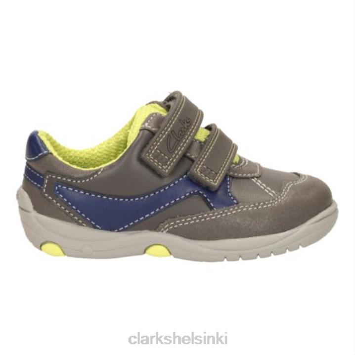 clarks ru cove fst g sopii harmaaseen nahkaan Clarks lapset 2DHN4842 harmaa nahka