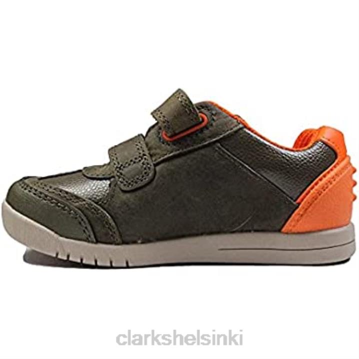 rex play taapero khakinvihreä nahka lasten ripteippikengät clarks Clarks lapset 2DHN62