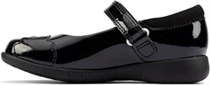 clarks etch beam taapero patentti kengät musta patentti Clarks lapset 2DHN538
