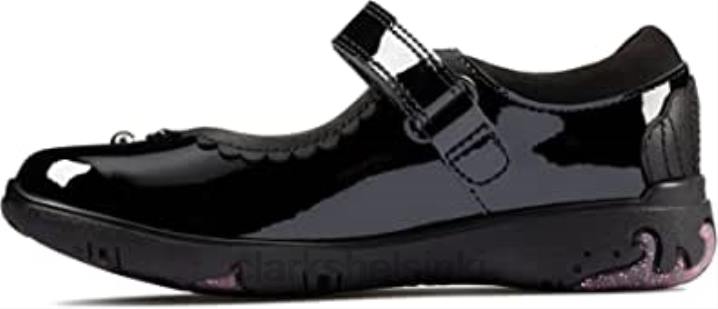 clarks sea shimmer taaperon kiiltokengät mustat Clarks lapset 2DHN490