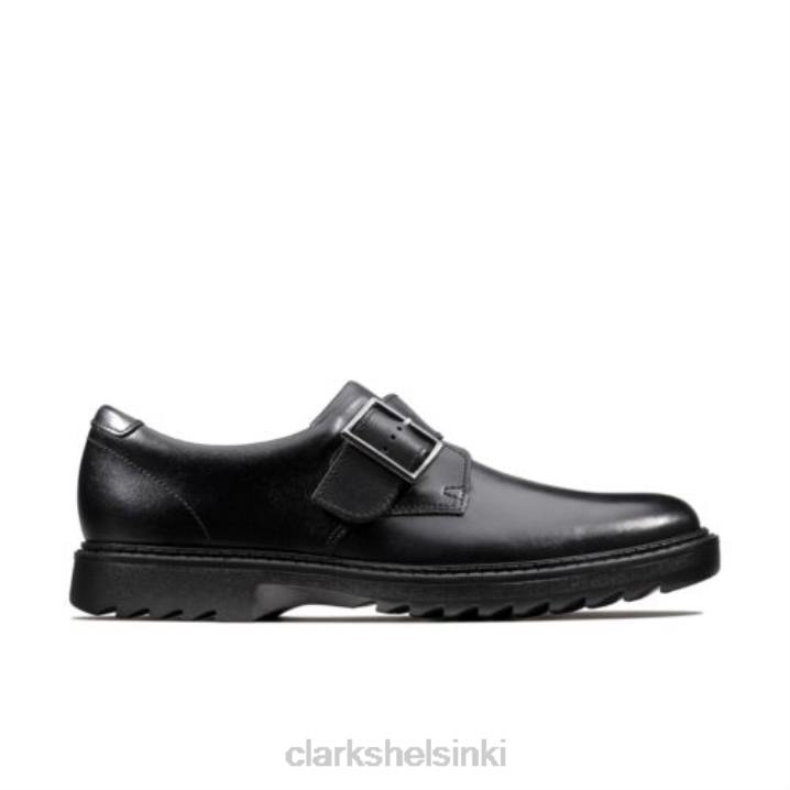 asher civic jnr f fit clarks musta nahka Clarks lapset 2DHN4653 musta nahka