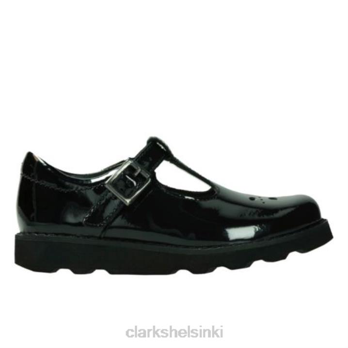 clarks crown toive inf f fit musta patentti Clarks lapset 2DHN4642 musta patentti