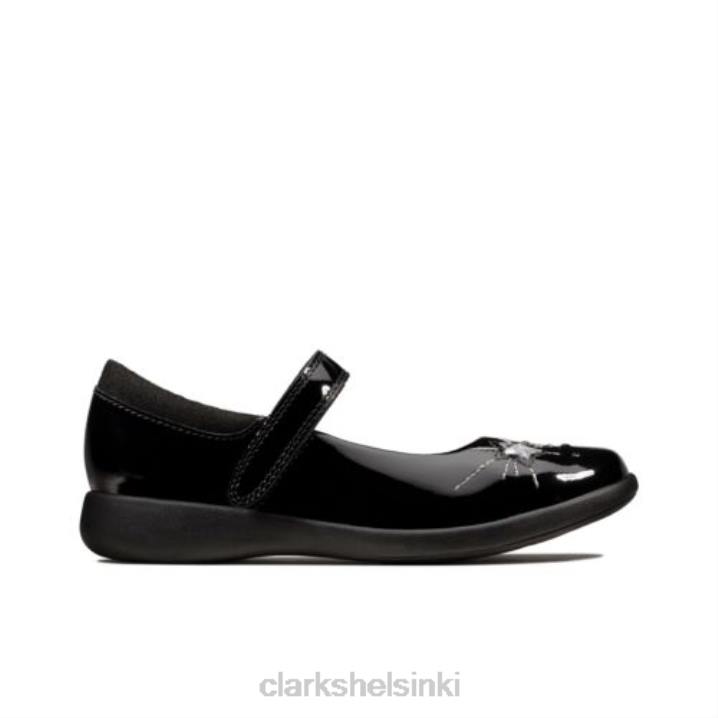 etch spark jnr h fit clarks black patent Clarks lapset 2DHN4637 musta patentti