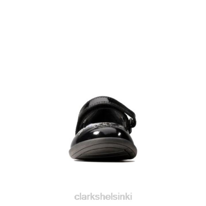 etch spark jnr h fit clarks black patent Clarks lapset 2DHN4637 musta patentti