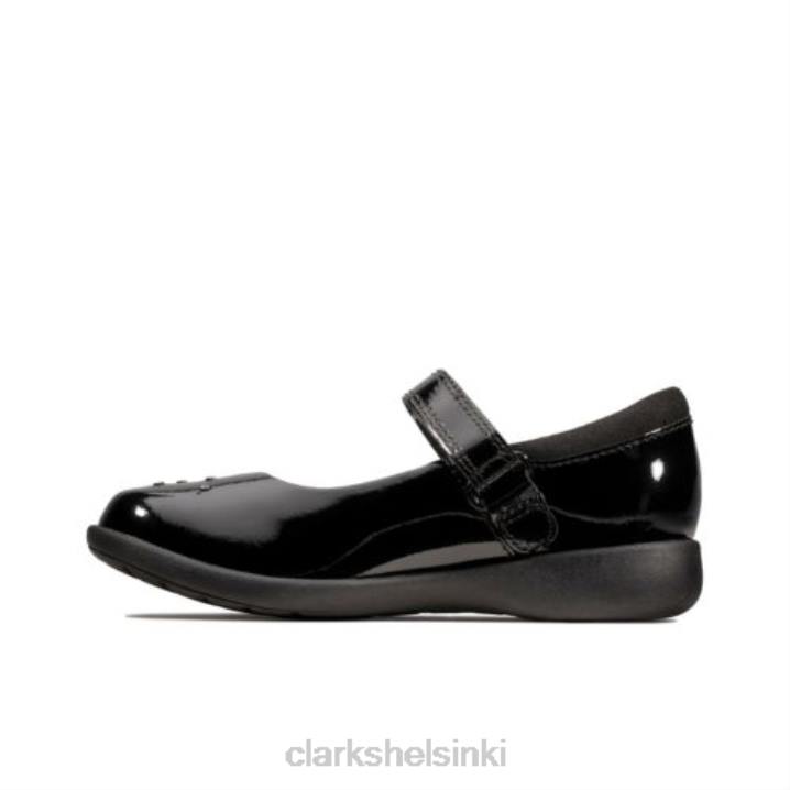 etch spark jnr h fit clarks black patent Clarks lapset 2DHN4637 musta patentti