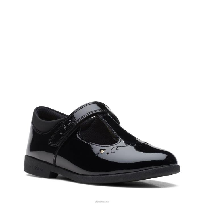 magicsteplo k clarks musta pat Clarks lapset 2DHN3783 musta silittää